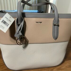 Nine West Tan and Cream Tote Bag